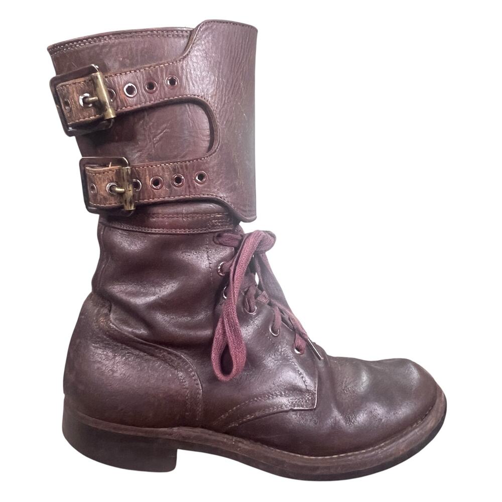 Vintage WWII US Army M-1943 Double-Buckle Combat Boots Size 7 E